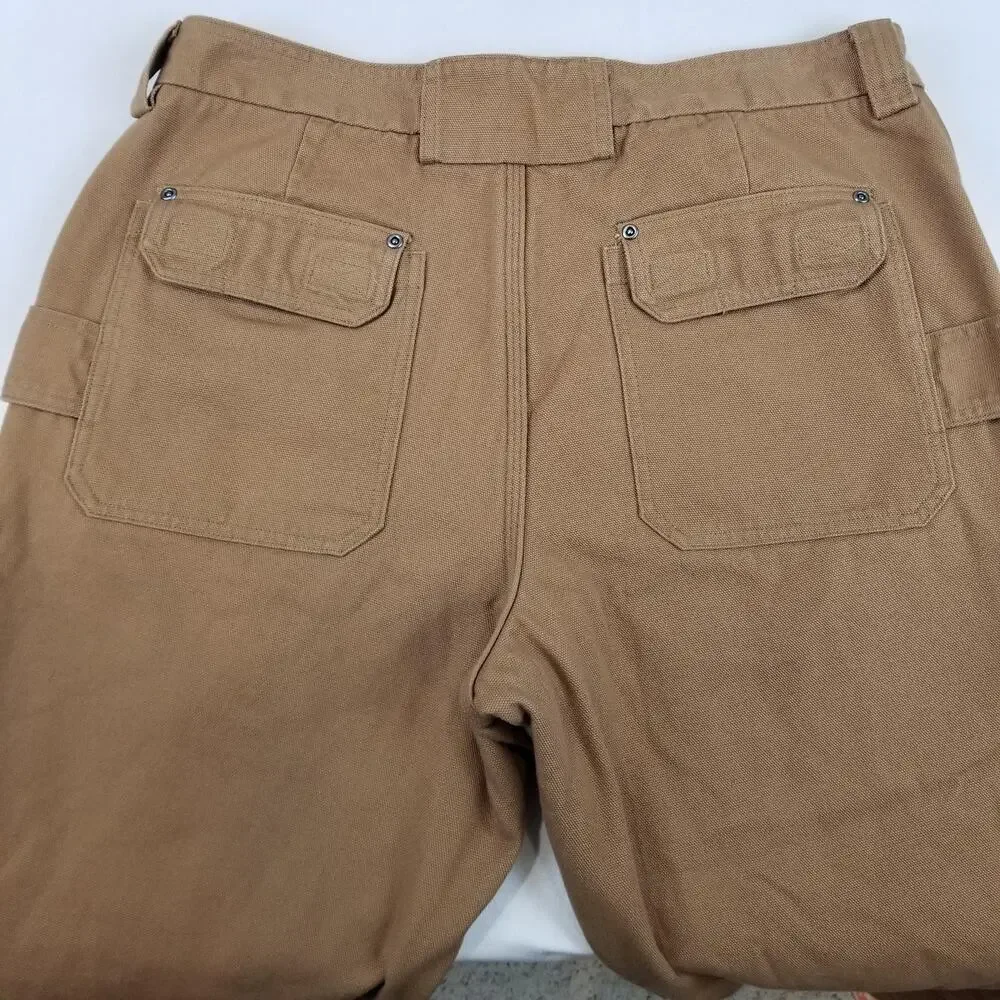 Duluth Fire Hose Pants Mens 38x32 Brown Fleece Lined Relaxed Cargo Work 34513
